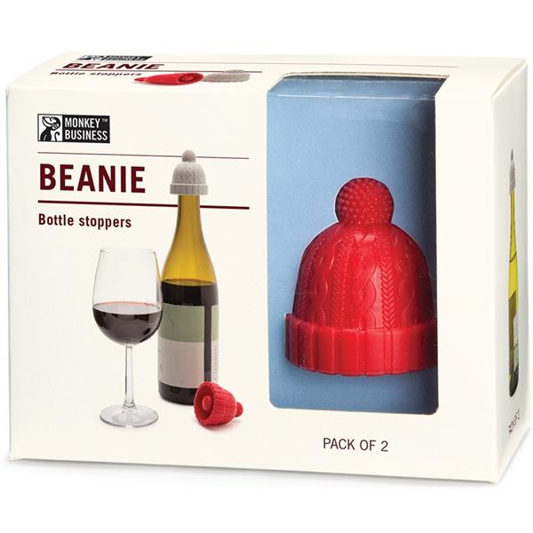 MB6725  MB6723 Kork til vinflaske,BEANIE, rød+grå (2) Monkey Business